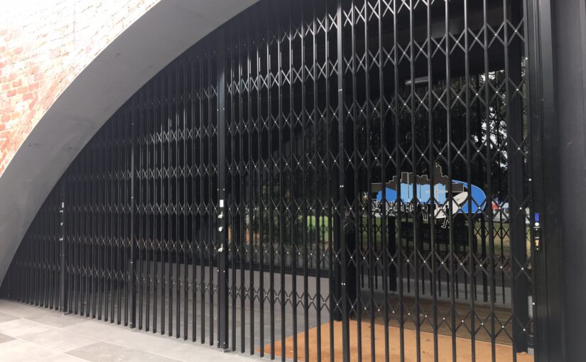 Expanding security gates and Expandable barriers for Retail,hospitality,commercial and industrial sites